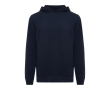 Branded unisex hoodie in recycled cotton, 280 g/m² colour navy-blue