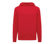 Branded unisex hoodie in recycled cotton, 280 g/m² colour red