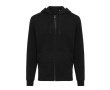 Zip hoodie in eco cotton with corporate logo, 340 g/m² colour black