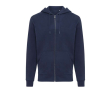 Zip hoodie in eco cotton with corporate logo, 340 g/m² colour navy-blue