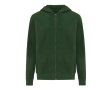 Zip hoodie in eco cotton with corporate logo, 340 g/m²  colour forest green