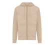 Zip hoodie in eco cotton with corporate logo, 340 g/m² colour light brown