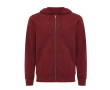 Zip hoodie in eco cotton with corporate logo, 340 g/m² colour burgundy