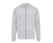 Zip hoodie in eco cotton with corporate logo, 340 g/m² colour heather light grey