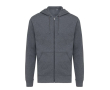 Zip hoodie in eco cotton with corporate logo, 340 g/m² colour marbled grey