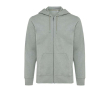 Zip hoodie in eco cotton with corporate logo, 340 g/m² colour marbled green