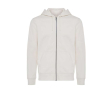Zip hoodie in eco cotton with corporate logo, 340 g/m²  colour natural