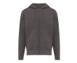 Zip hoodie in eco cotton with corporate logo, 340 g/m² colour matt silver