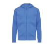 Zip hoodie in eco cotton with corporate logo, 340 g/m² colour marbled blue