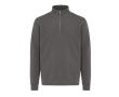 Unisex recycled cotton half-zip jumper, modern fit, 300 g/m2 colour matt silver