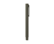 Elegant pen in recycled stainless steel with blue ink colour green