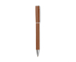 Recycled aluminium twist pen, blue ink colour brown