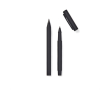 Set of recycled aluminium pens with rubber finish colour black