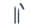 Set of recycled aluminium pens with rubber finish colour navy-blue