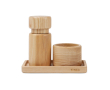 Scandinavian-style salt and pepper set in ash wood colour brown