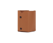 Synthetic leather and polyester pencil pot with snap buttons colour brown