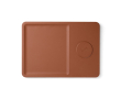 Eco wireless desk charger, organiser tray colour brown