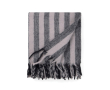 Striped blanket in wool and recycled polyester 130 x 170 cm colour grey