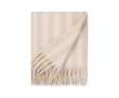 Striped blanket in wool and recycled polyester 130 x 170 cm colour beige