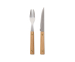 8-piece stainless steel, promotional barbecue utensil set colour brown