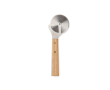 Stainless steel pizza cutter with wooden handle colour brown