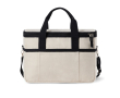 Recycled cotton cooler bag with shoulder strap and handles colour off white