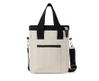 Recycled cotton cooler bag with shoulder strap and handles colour off white