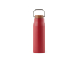 Recycled stainless steel bottle with wooden lid and handle, 300 ml colour red