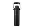 Recycled stainless steel thermal bottle, handle, dual opening, 600ml colour black