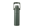 Recycled stainless steel thermal bottle, handle, dual opening, 600ml colour green