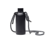 Recycled stainless steel thermal bottle with rope 400ml colour black