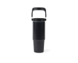 Recycled stainless steel thermal bottle with handle, 880 ml colour black