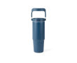 Recycled stainless steel thermal bottle with handle, 880 ml colour navy-blue