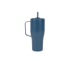 Recycled stainless steel bottle with straw, 800 ml colour navy-blue