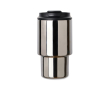 Recycled stainless steel takeaway mug, flip lid, 350ml colour shiny silver