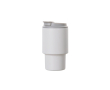 Recycled stainless steel takeaway mug, flip lid, 350ml colour white