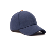 Elegant recycled cotton cap with synthetic leather details colour navy-blue