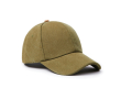 Elegant recycled cotton cap with synthetic leather details colour green