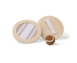 Wooden paddle and ball game with velcro, includes carry bag colour brown