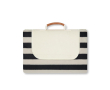 Large striped picnic blanket in fleece, 150 × 200 cm colour black