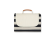 Foldable RPET picnic blanket with synthetic leather details colour black