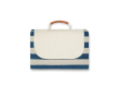Foldable RPET picnic blanket with synthetic leather details colour navy-blue