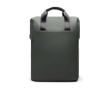 Recycled backpack, front pocket, travel strap, 16\" colour green