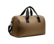 Recycled synthetic leather travel bag with large compartment colour brown