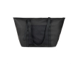 Recycled polyester weekend bag with trolley sleeve colour black