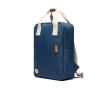 Eco travel backpack with side bottle compartment colour blue