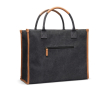 Large recycled canvas office bag with laptop pocket colour black