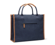 Large recycled canvas office bag with laptop pocket colour navy-blue