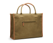 Large recycled canvas office bag with laptop pocket colour green
