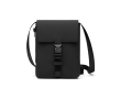 Recycled urban shoulder bag, lightweight design, side access colour black